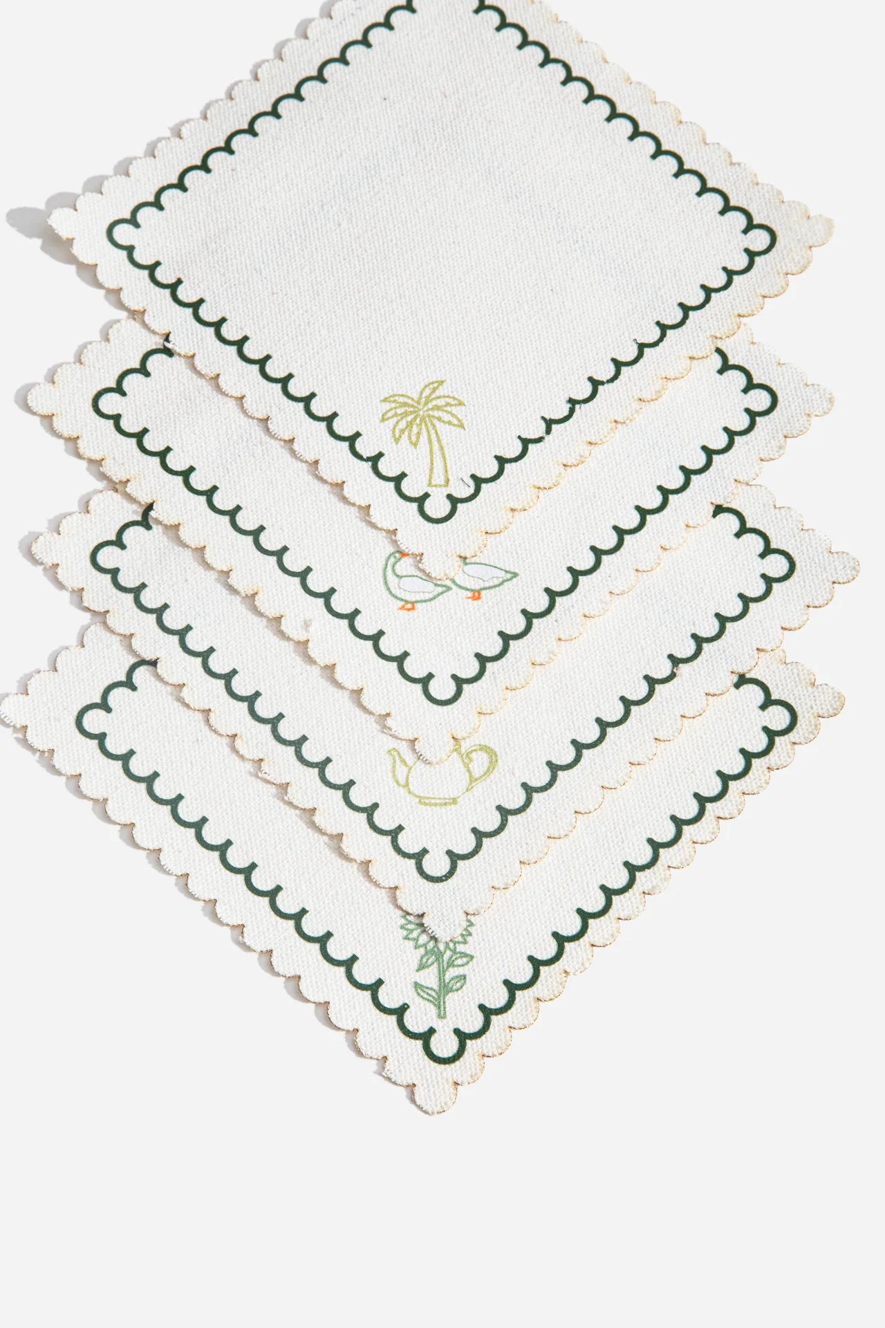 Coasters with green borders