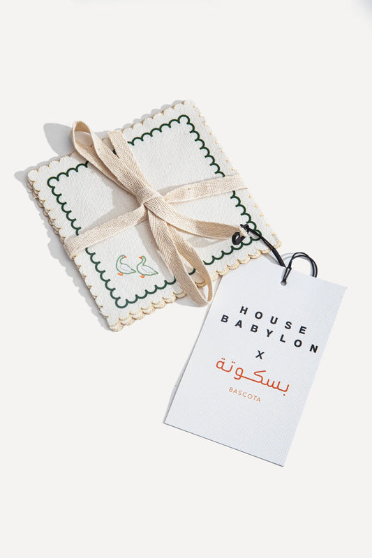 Coasters with green borders